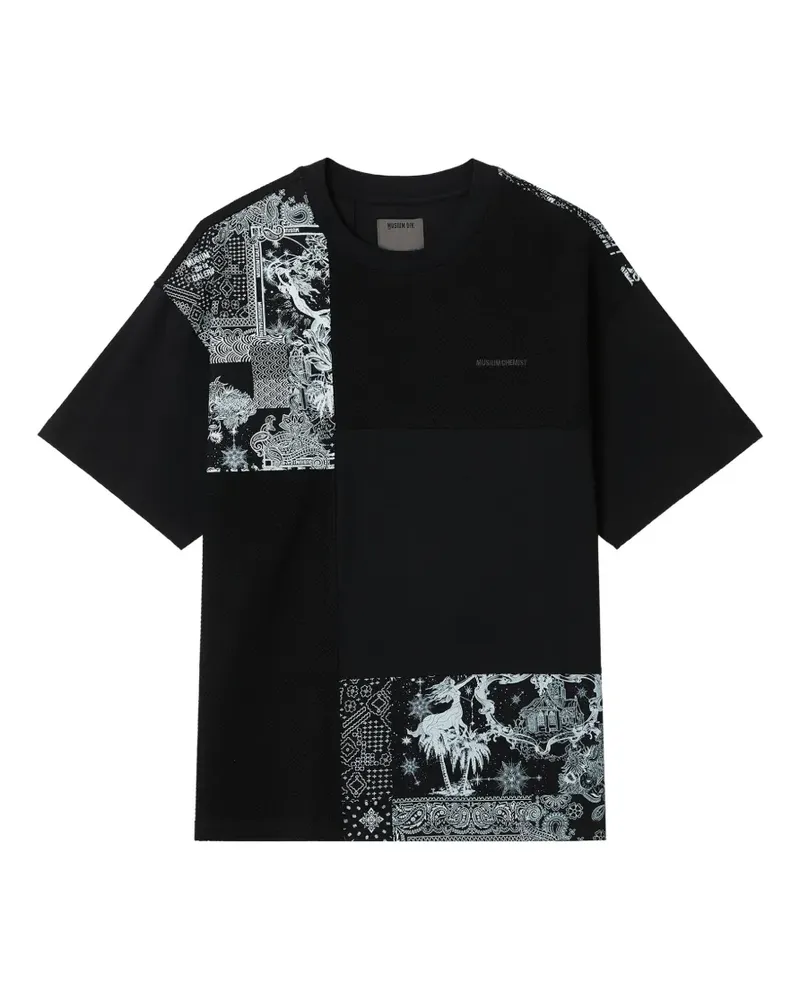Musium Div. T-Shirt im Patchwork-Look - Schwarz Schwarz