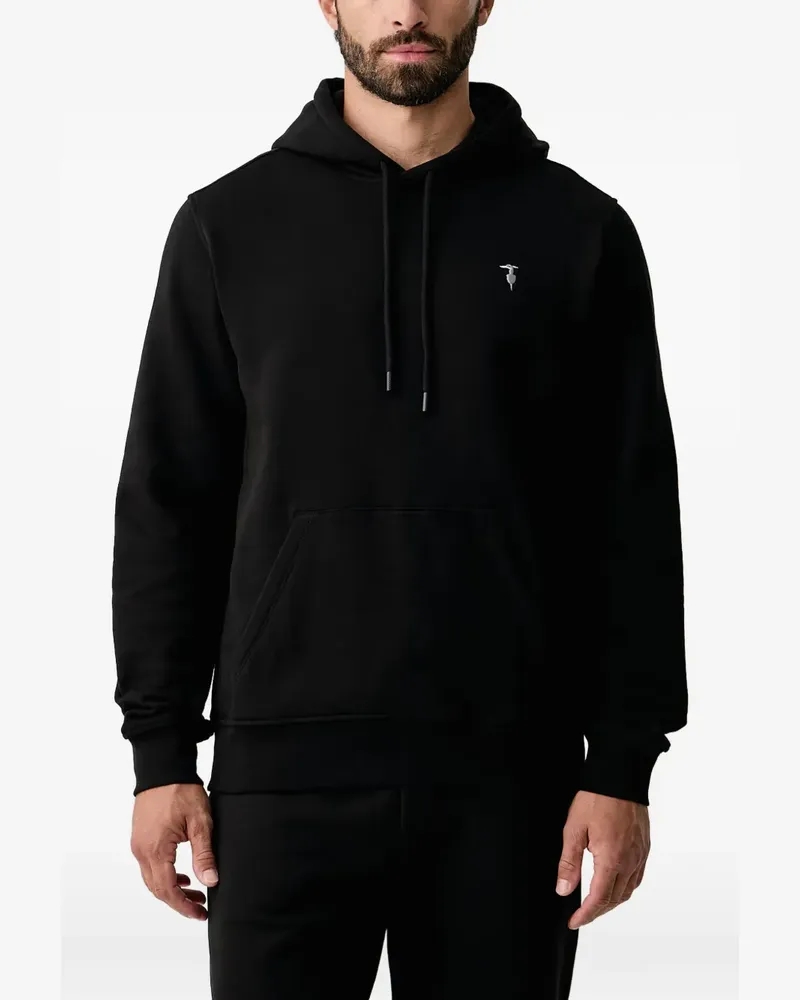 Trussardi logo-embroidered drawstring hoodie - Schwarz Schwarz