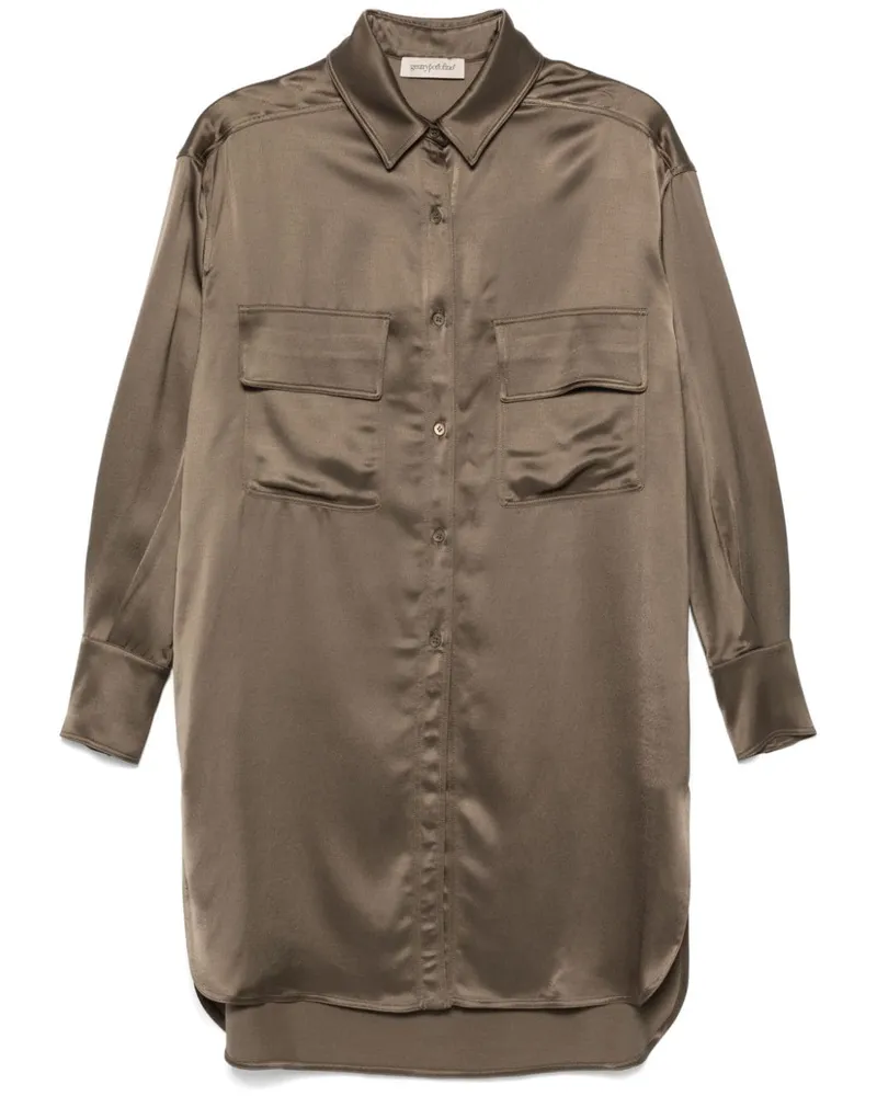 Gentry Portofino Hemd aus Satin - Grün Grün