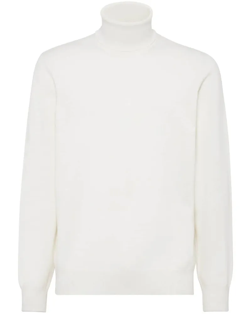 Brunello Cucinelli Kaschmirpullover mit Rollkragen - Weiß Weiß
