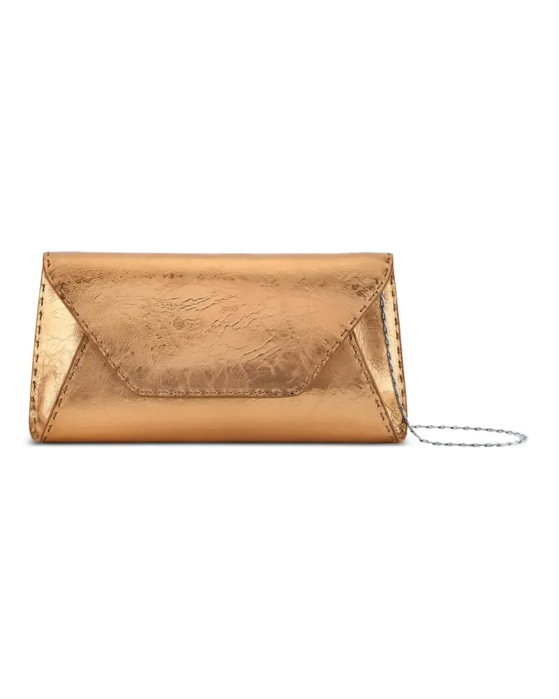 Tyler Ellis Große Eloise Clutch aus Metallic-Leder - Gold Gold