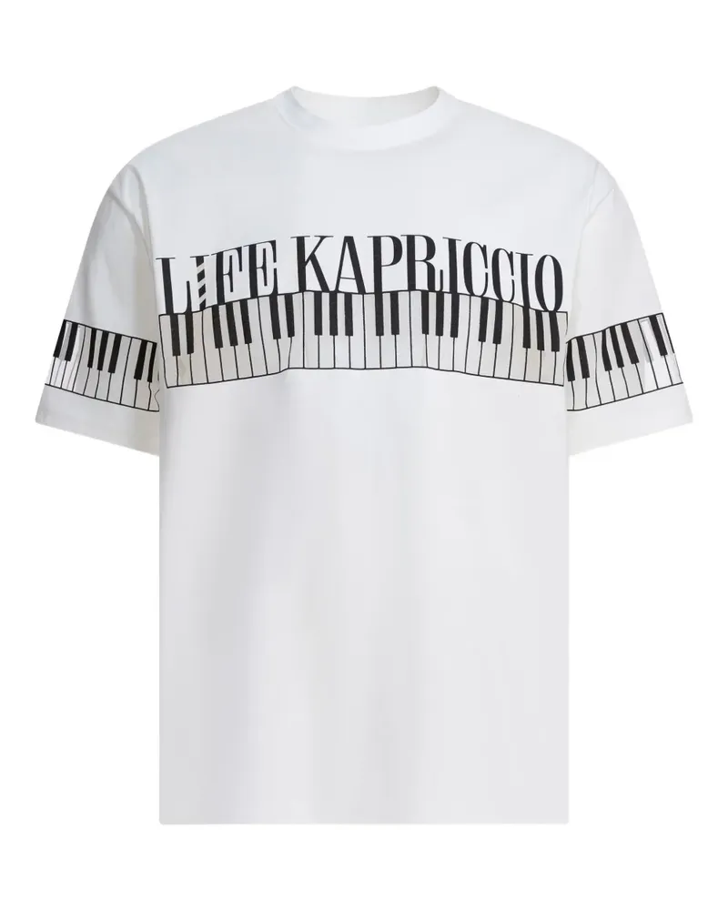 KAPITAL piano-print T-shirt - Weiß Weiß