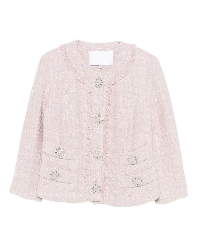 COSTARELLOS Macie cropped tweed jacket - Rosa Rosa