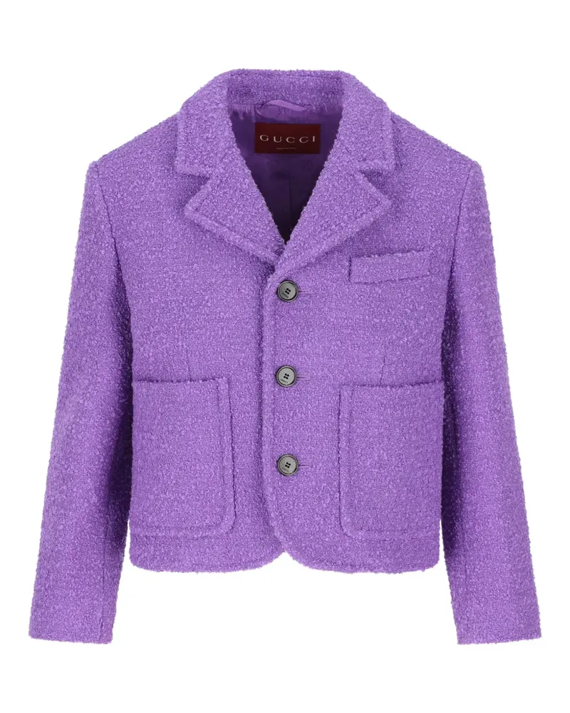 Gucci Bouclé-Jacke mit aufgesetzten Taschen - Violett Violett