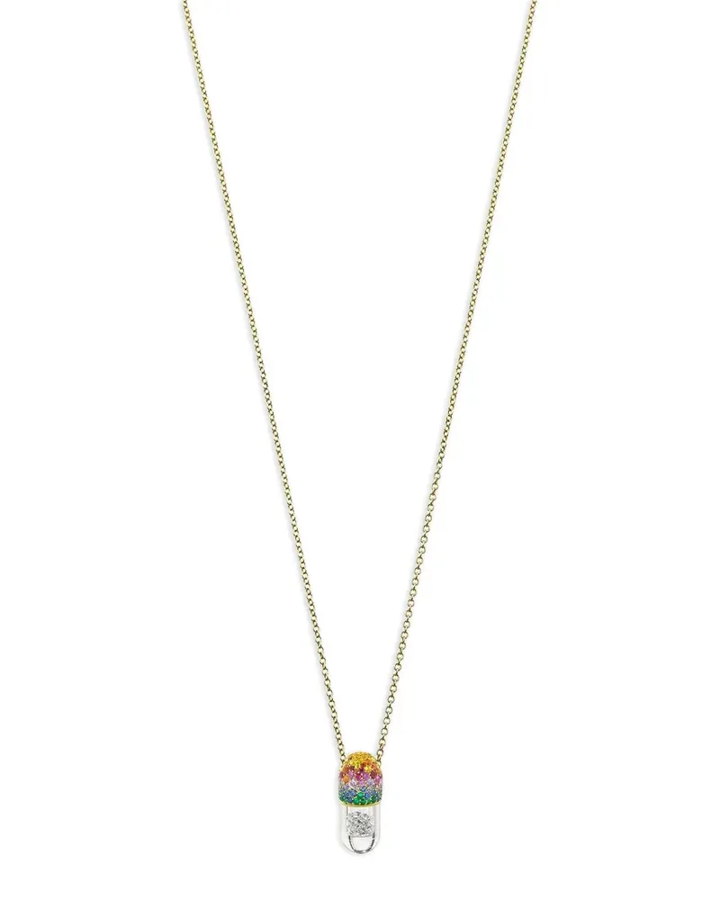 Robinson Pelham 9kt mini Elixer Energry Gelbgoldhalskette mit Diamanten Gold