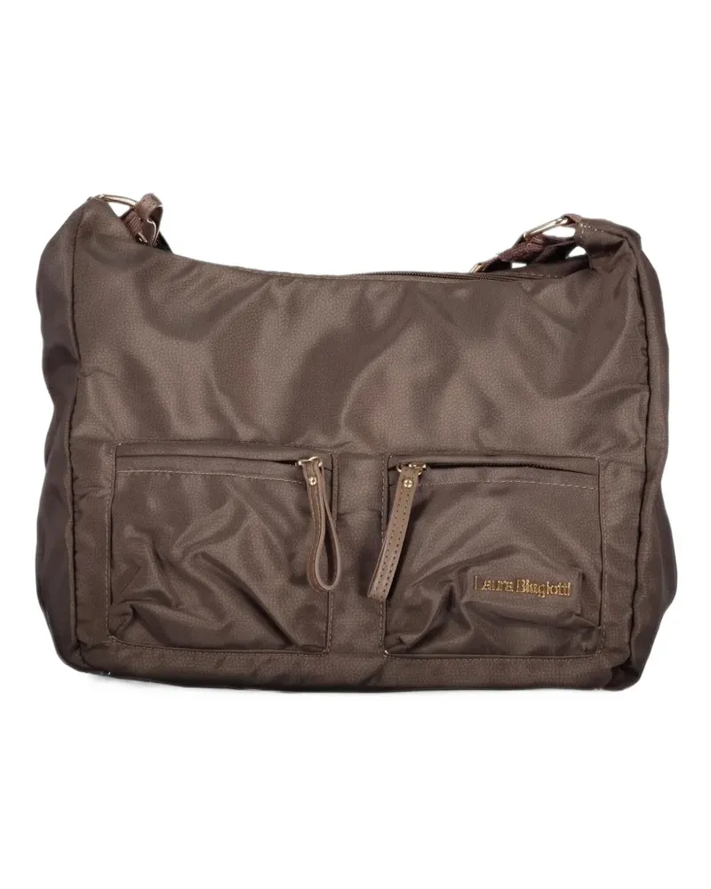 Laura Biagiotti Schultertasche mit Reißverschlusstasche - Braun Braun