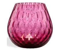 Kerzenhalter aus Glas - Rosa