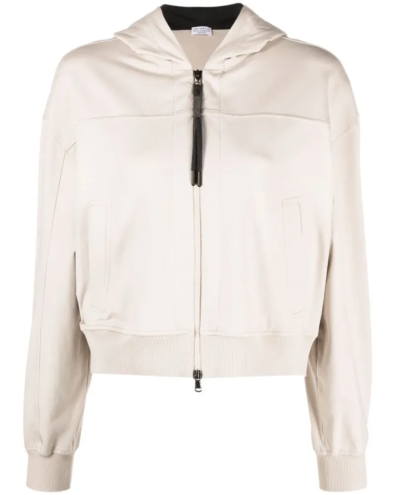 Brunello Cucinelli Hoodie mit Reißverschluss - Nude Nude