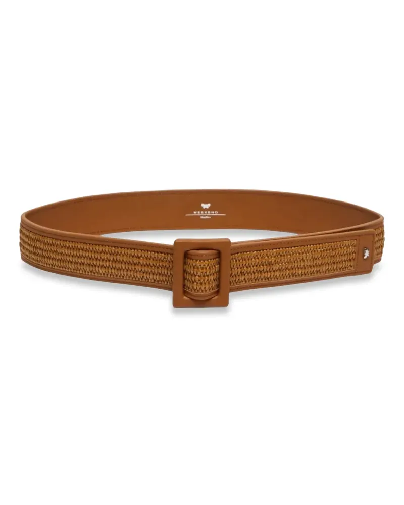 Max Mara raffia-effect belt - Nude Nude