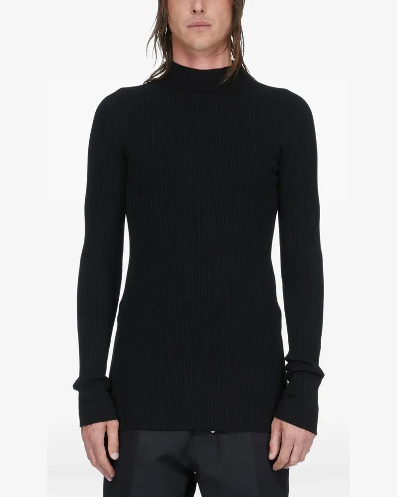 Rick Owens Gerippter Pullover - Schwarz Schwarz