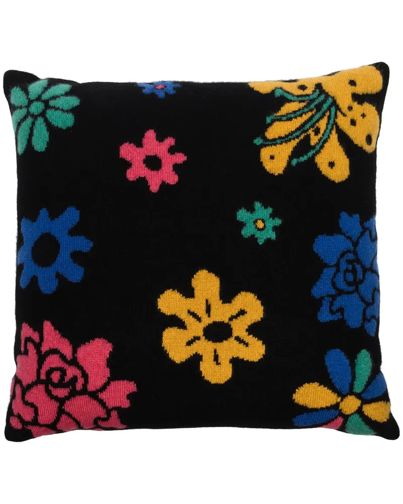 The Elder Statesman Sound Flowers Kissen - Schwarz Schwarz