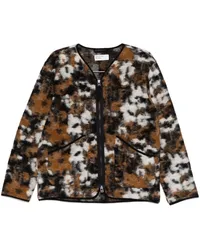 Universal Works Fleecejacke mit Ylang Flower-Print Braun