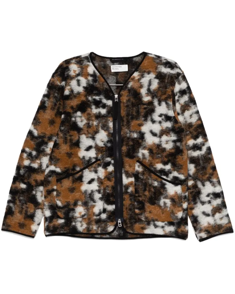 Universal Works Fleecejacke mit Ylang Flower-Print - Braun Braun