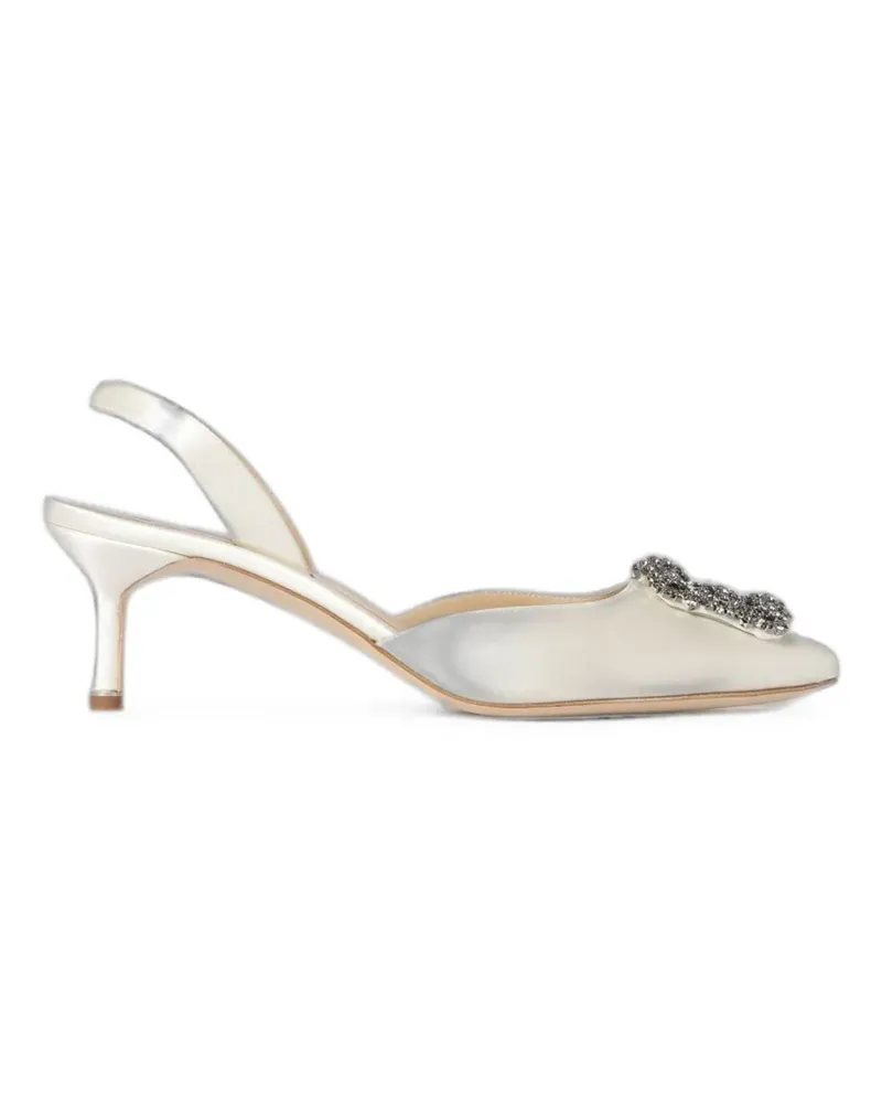 Manolo Blahnik Hangisli buckle-detail sandals - Weiß Weiß