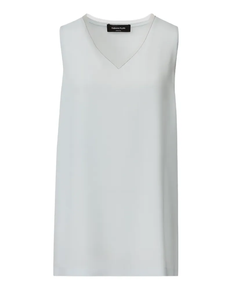 Fabiana Filippi Tanktop aus Chinakrepp - Blau Blau