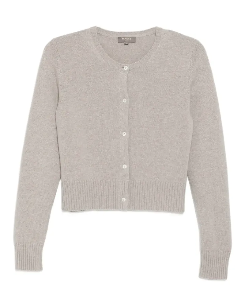 N.Peal Grob gestrickter Cropped-Cardigan - Nude Nude