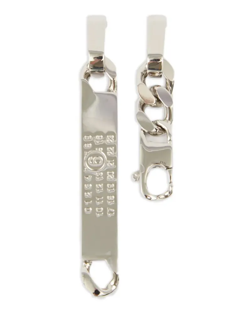 Maison Margiela Hängeohrringe mit Nummern-Motiv - Silber Silber