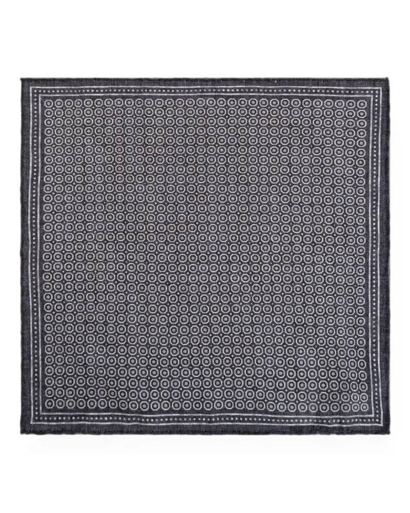 Eleventy geometric-print pocket square - Grau Grau