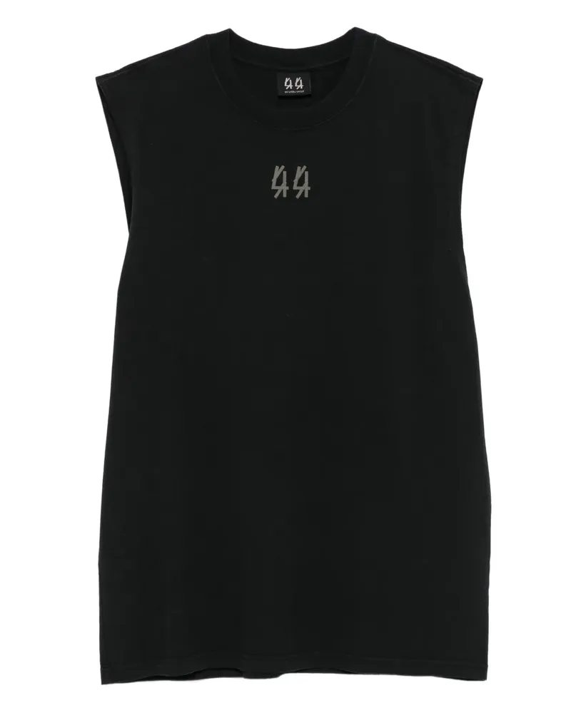 44 LABEL GROUP logo-print sleeveless vest - Schwarz Schwarz