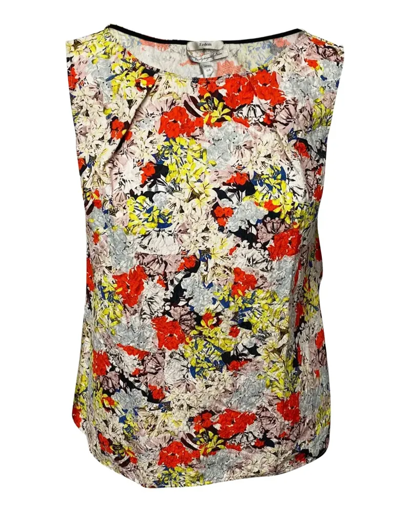 Erdem floral-print sleeveless top - Nude Nude