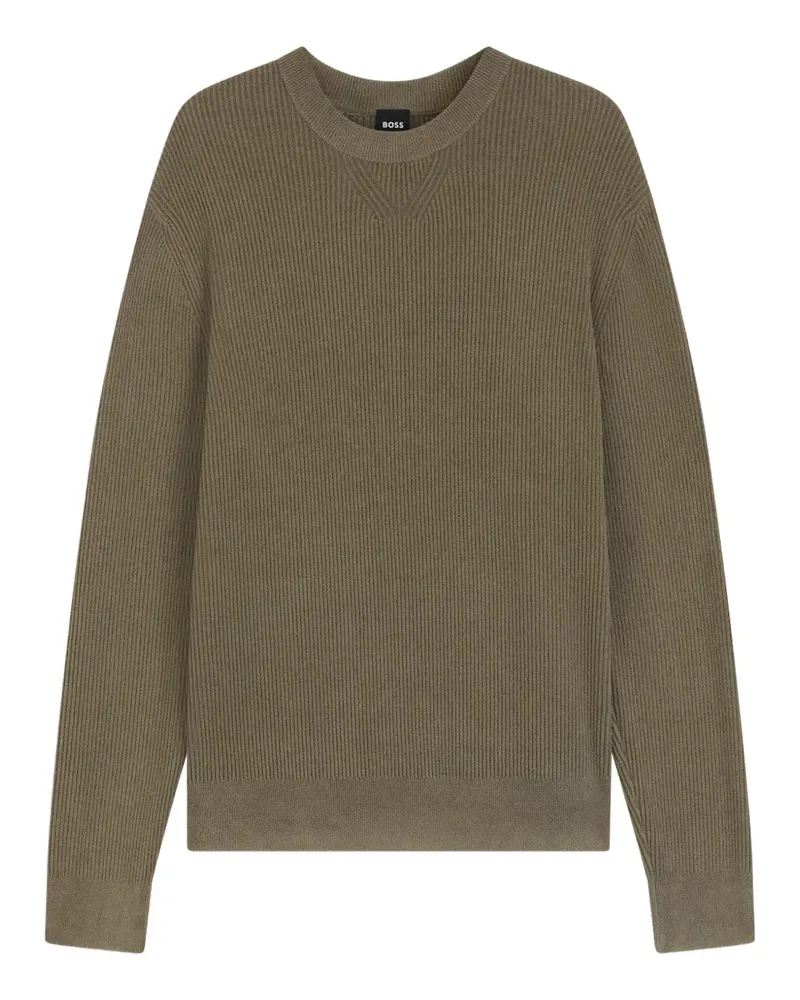 HUGO BOSS Gerippter Pullover - Braun Braun