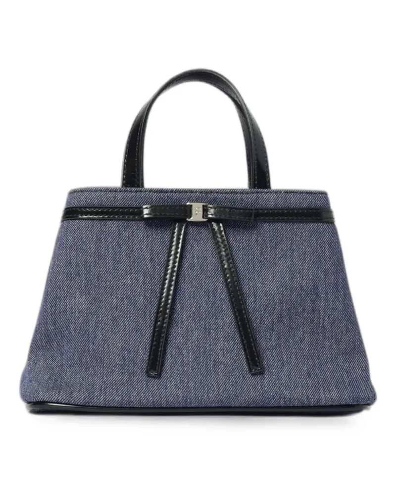 Ferragamo bow-detail denim shoulder bag - Blau Blau