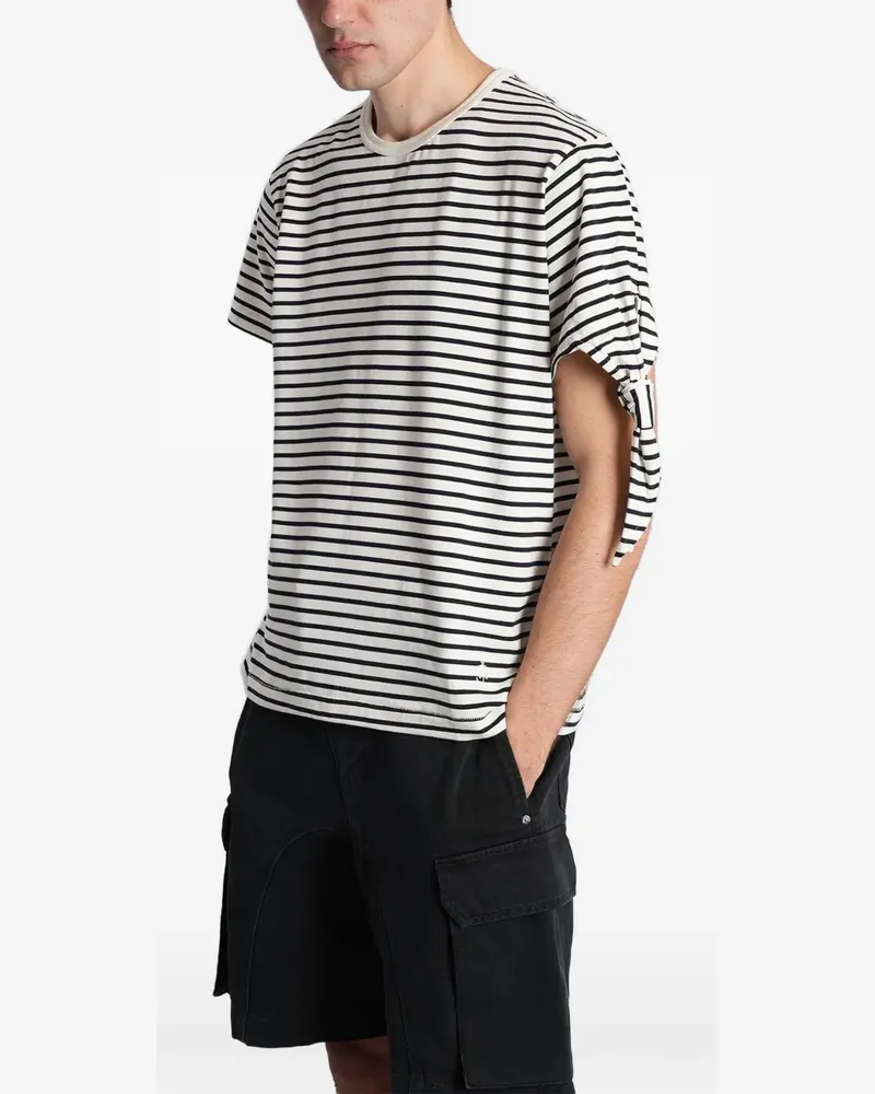J.W.Anderson Gestreiftes T-Shirt mit Schleifenärmeln - Nude Nude
