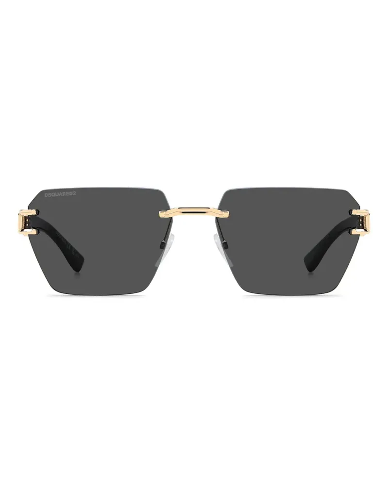 Dsquared2 logo-plaque geometric sunglasses - Schwarz Schwarz