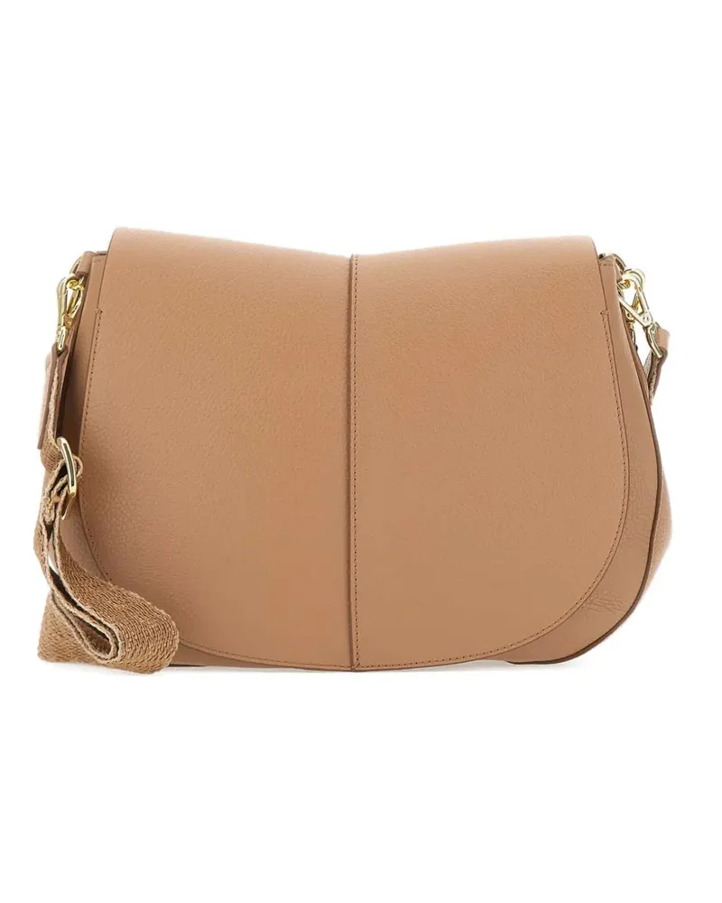 Gianni Chiarini Schultertasche aus strukturiertem Leder - Nude Nude