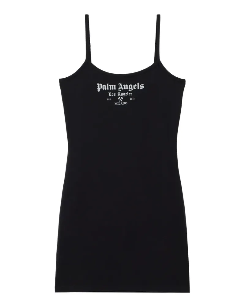 Palm Angels Milan LA Minikleid mit Logo-Detail - Schwarz Schwarz