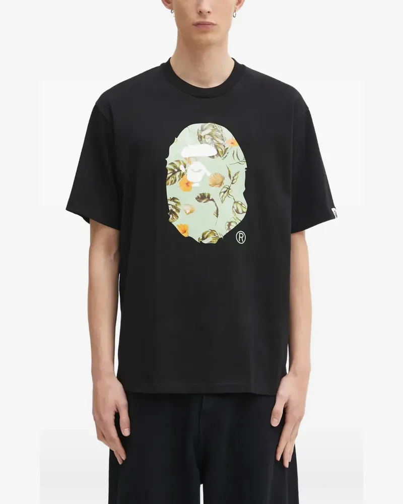 BAPE Vacation Pattern Ape Head T-Shirt - Schwarz Schwarz