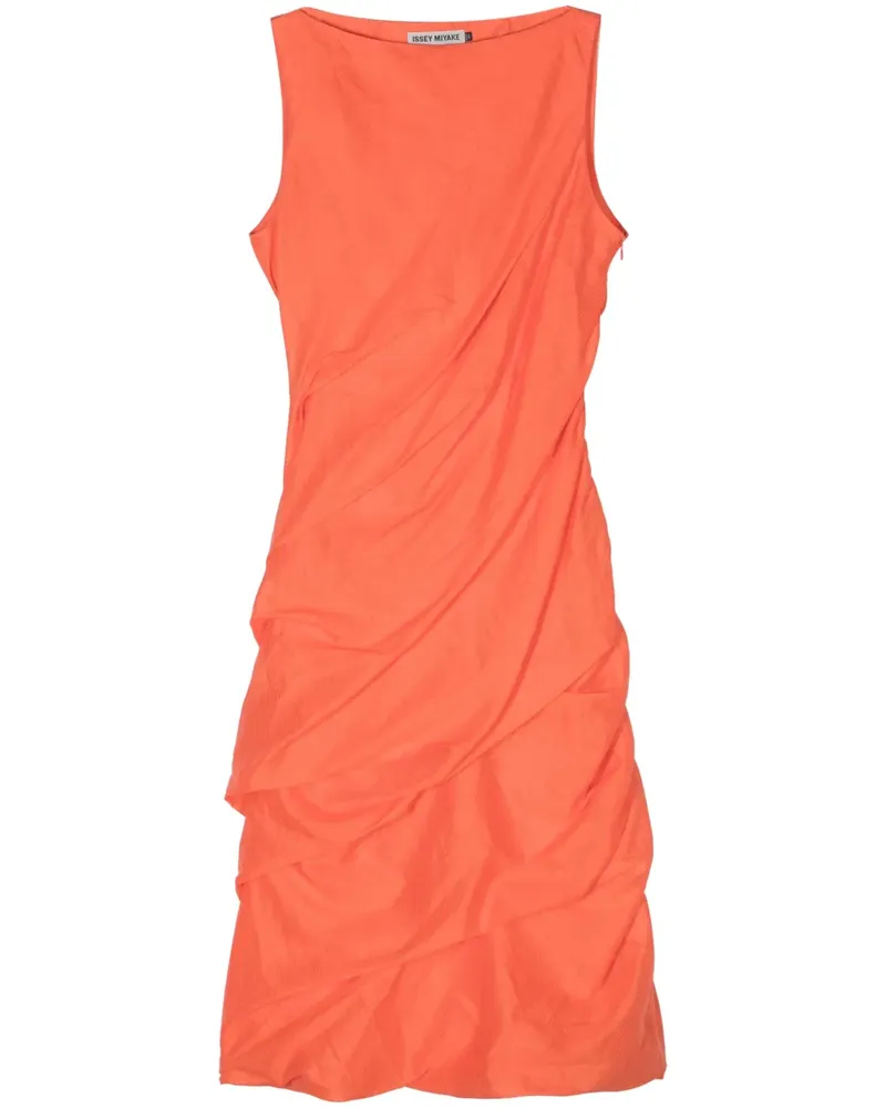 Issey Miyake Twining Midikleid - Orange Orange