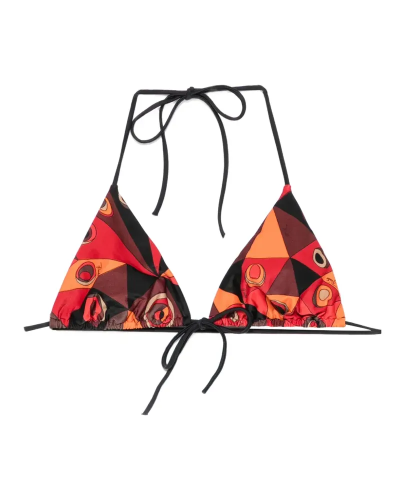 Emilio Pucci geometric-print triangle bikini top - Rot Rot