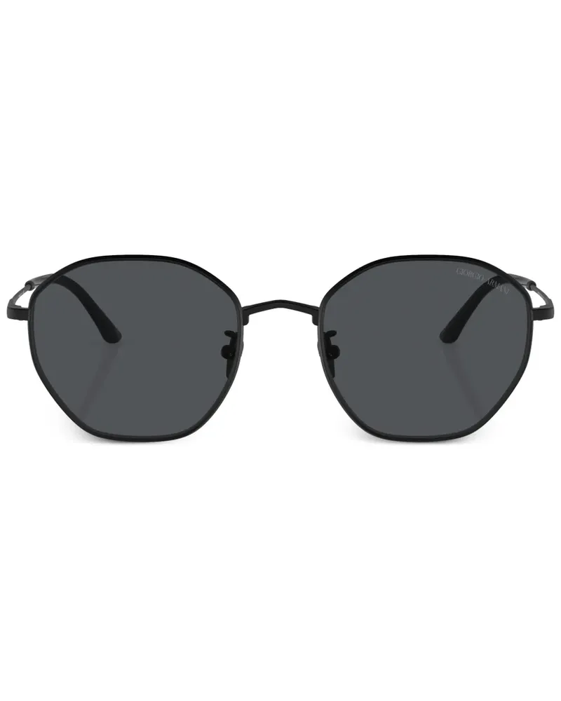 Giorgio Armani Sonnenbrille mit geometrischem Gestell - Schwarz Schwarz