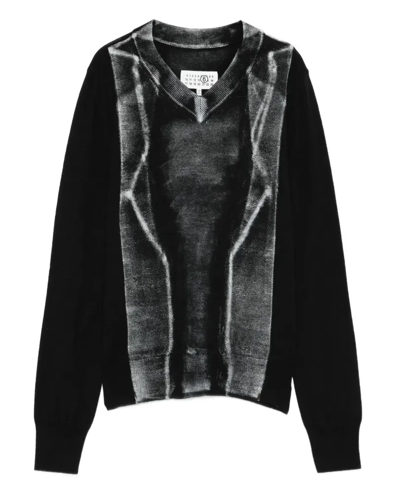 Maison Margiela Pullover mit V-Ausschnitt - Schwarz Schwarz