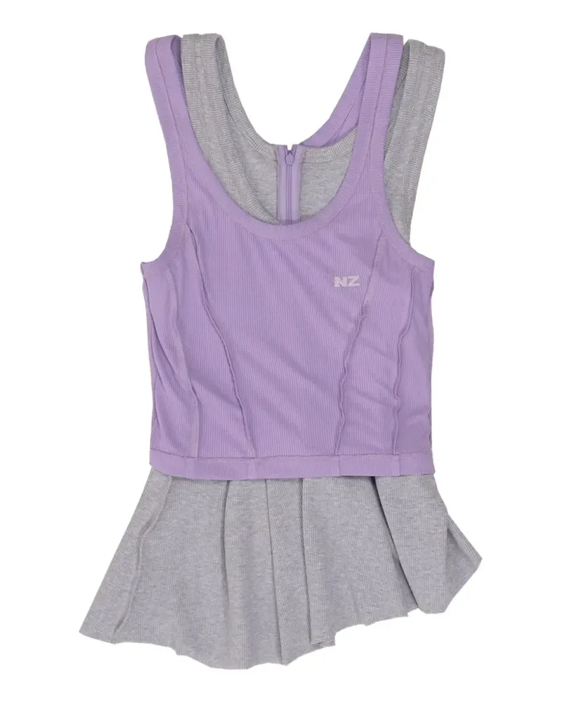 Natasha Zinko layered ruffled tank top - Grau Grau