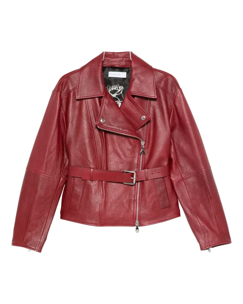 Patrizia Pepe asymmetric leather jacket - Rot Rot