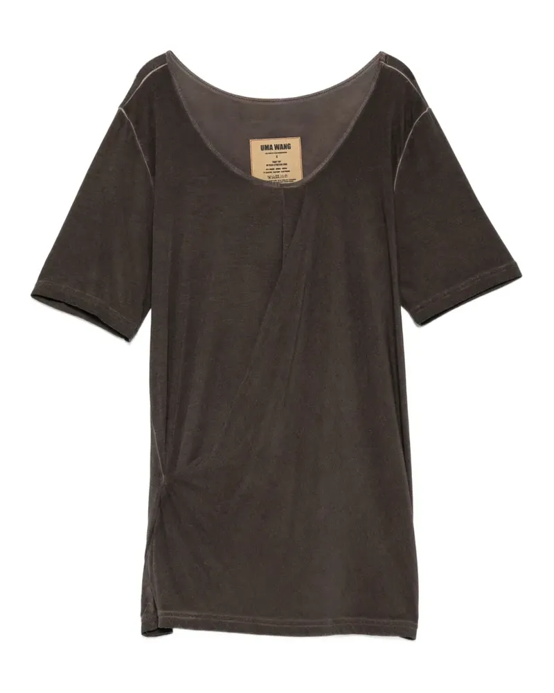 Uma Wang Drapiertes T-Shirt - Braun Braun