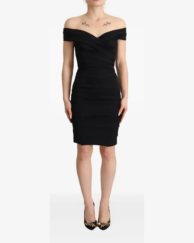 Dolce & Gabbana Schulterfreies Minikleid mit kastigem Schnitt - Schwarz Schwarz
