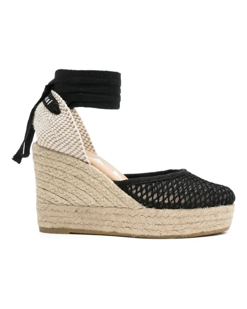 Manebí wrap-tie mesh espadrilles - Schwarz Schwarz