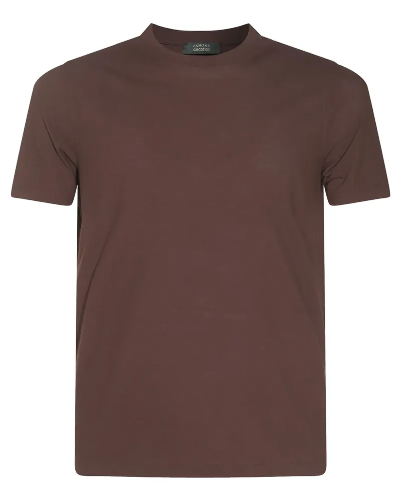 Zanone T-Shirt aus Baumwolle - Braun Braun