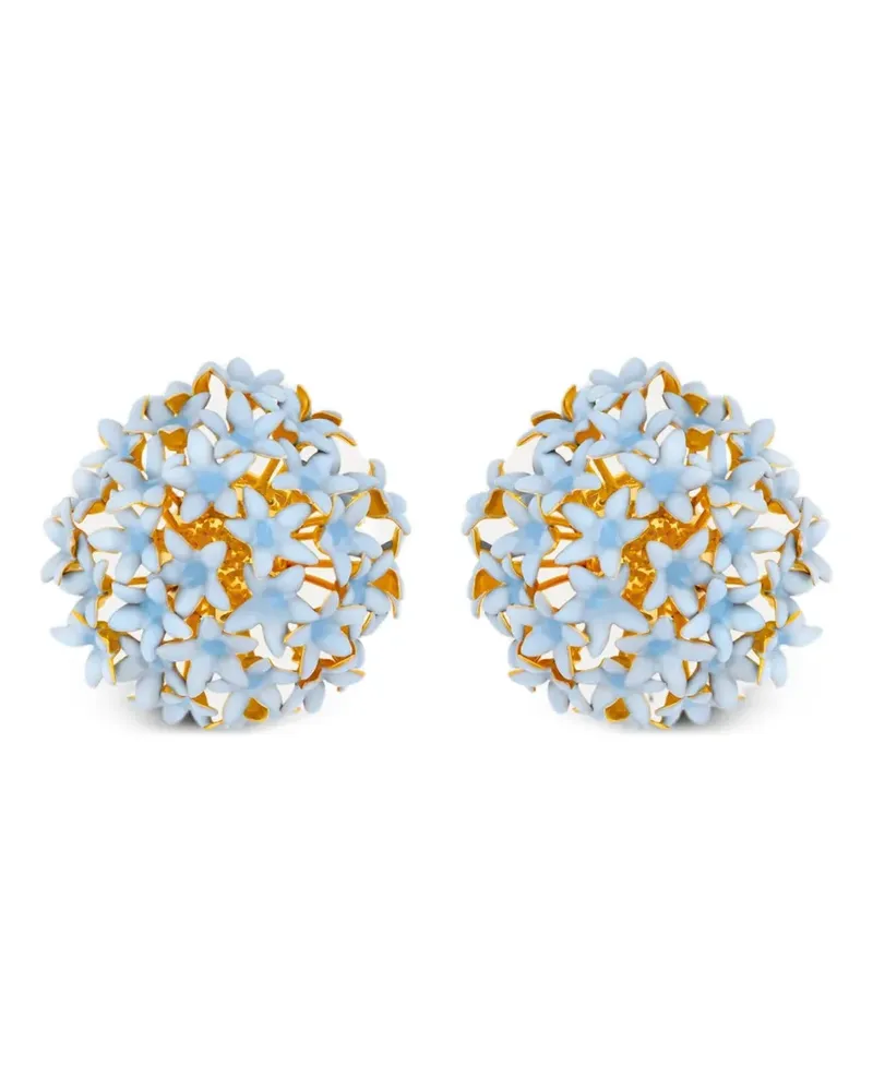 Oscar de la Renta Ohrringe mit Blumen - Blau Blau