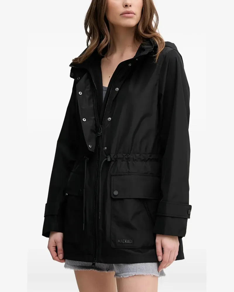 Mackage Keryn drawstring hooded jacket - Schwarz Schwarz