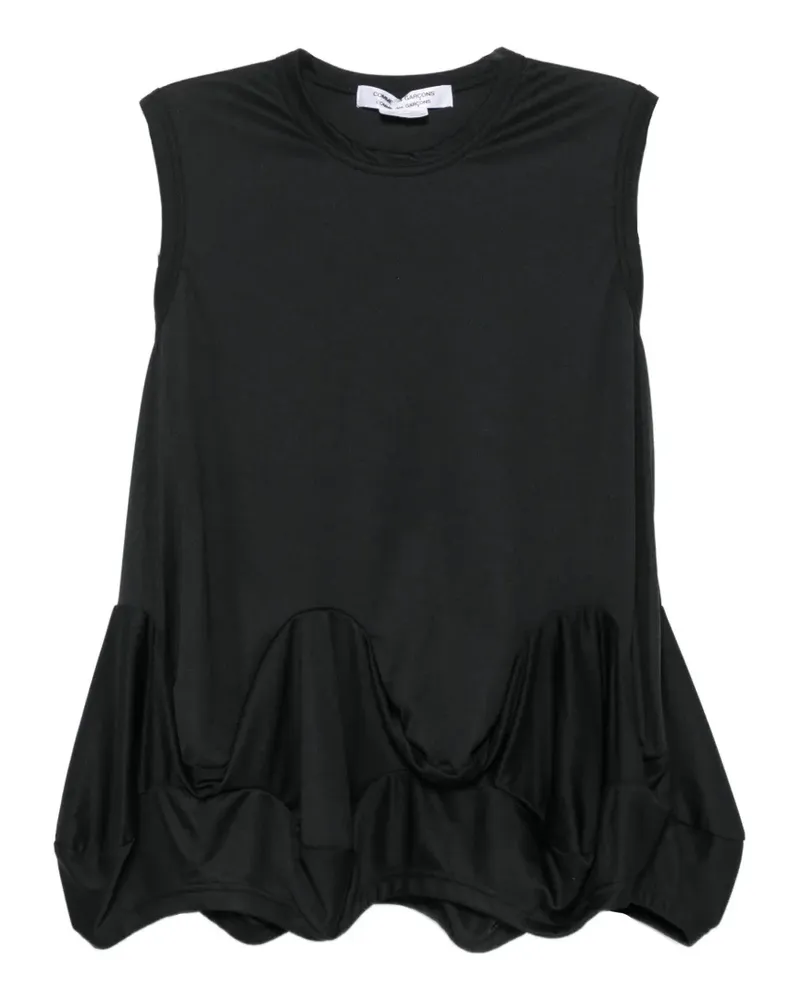 Comme des Garçons crew-neck draped top - Schwarz Schwarz