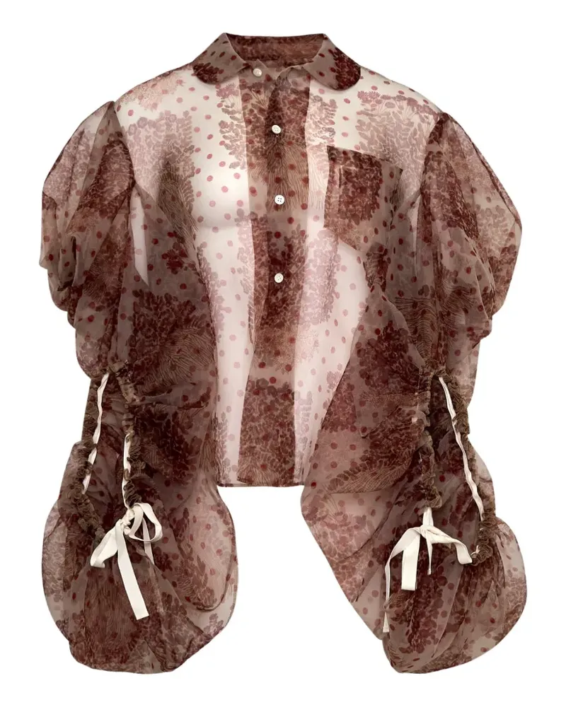 Comme des Garçons Bluse mit gerüschten Ärmeln - Braun Braun