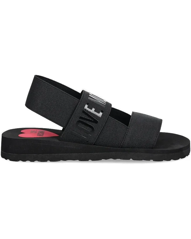 Moschino Sandalen mit Logo-Print - Schwarz Schwarz