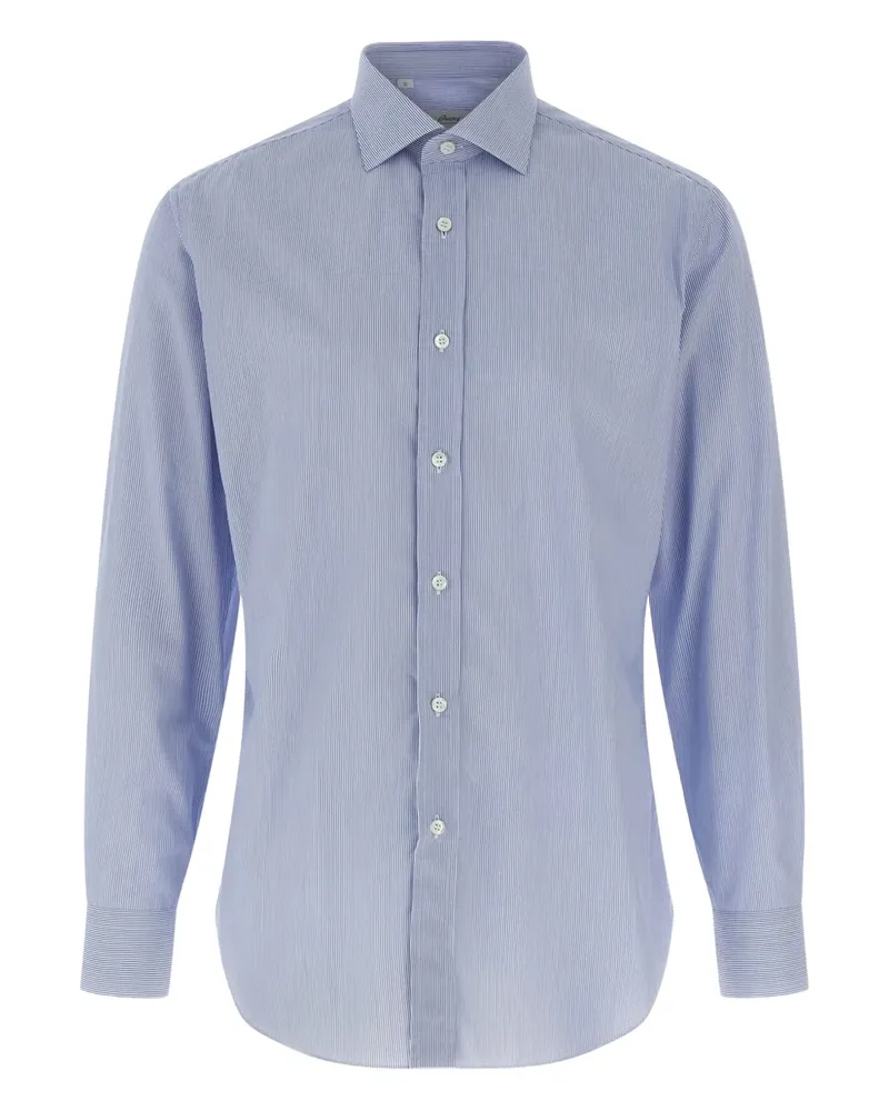 Brioni Gestreiftes Hemd - Blau Blau