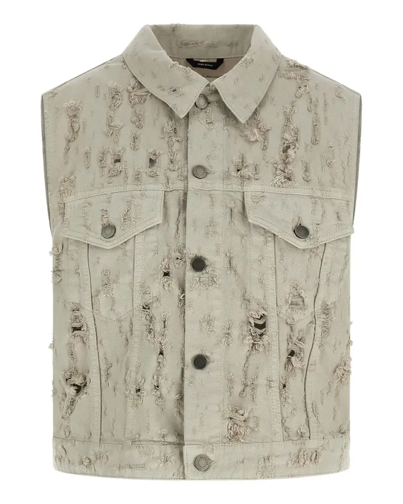 Haikure Ryder distressed denim gilet - Grau Grau