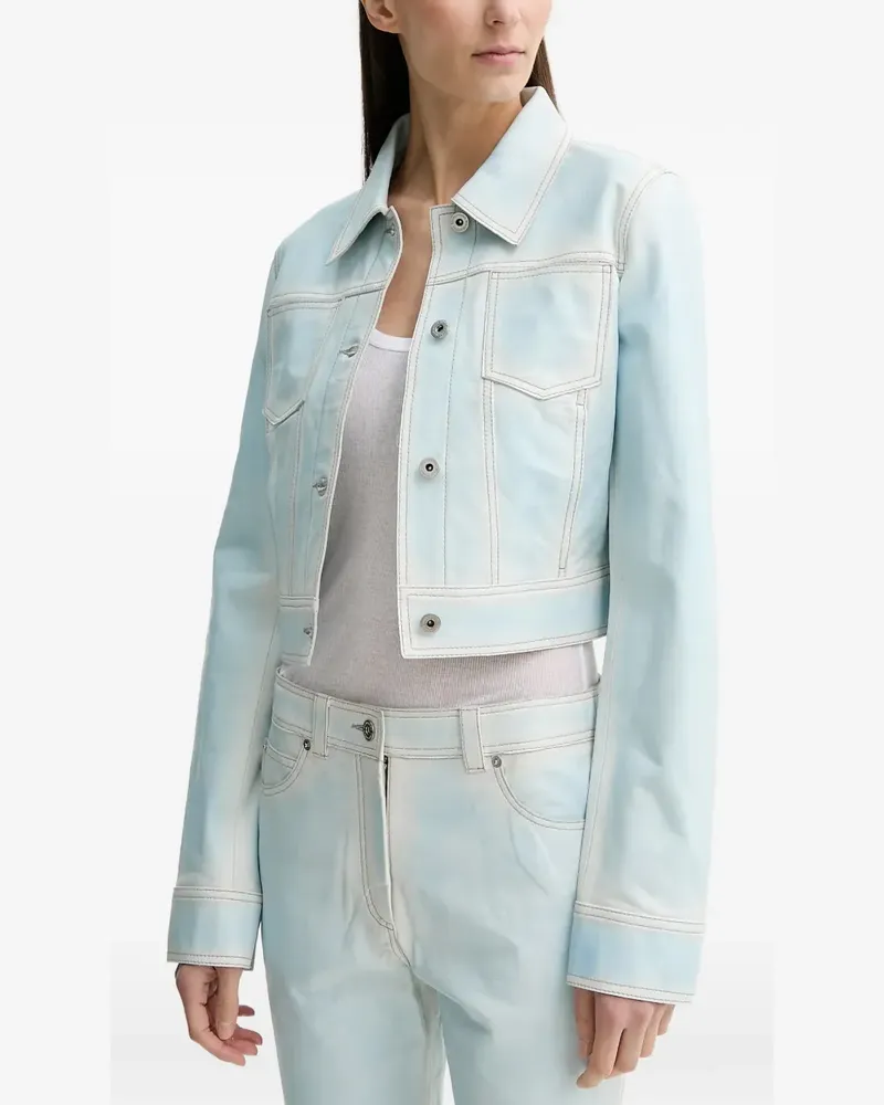 STAND Calliope buttoned leather jacket - Blau Blau