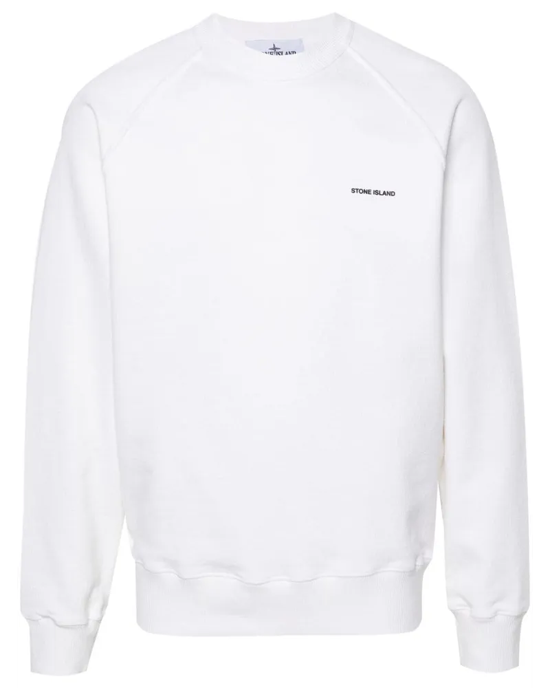 Stone Island Sweatshirt mit Logo-Print - Weiß Weiß